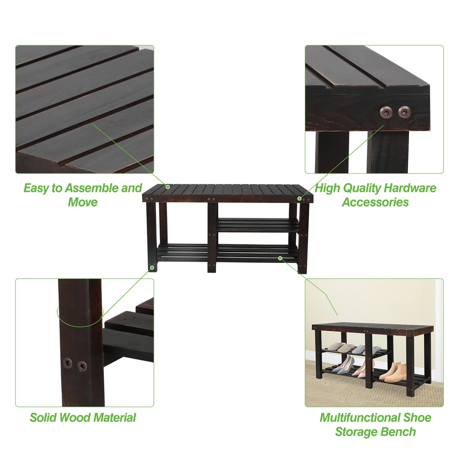 3-Tier Shoe Rack Bench