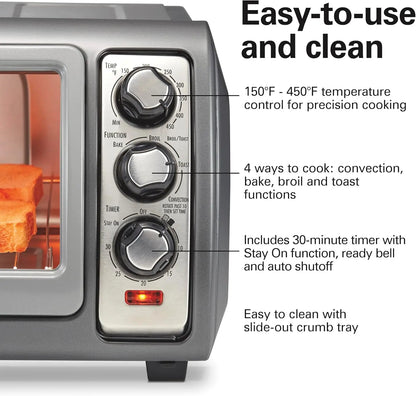 6-Slice Convection Toaster Oven With Easy Reach