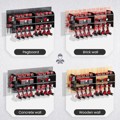 Wall Mount Tool Organizer with Drill Holder