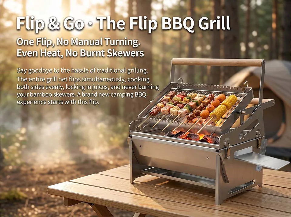 360° Portable Foldable Rotating Charcoal Grill