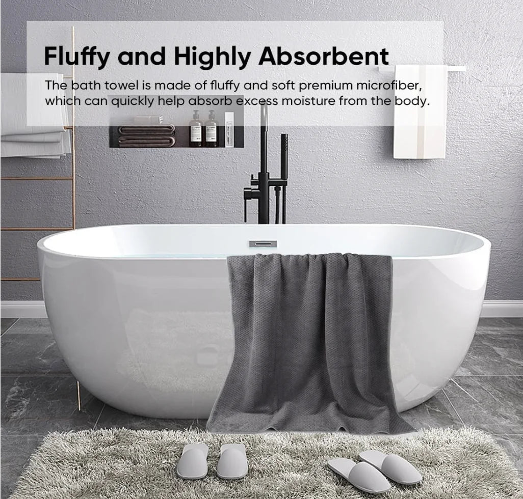 Bath Towel Set Microfiber Highly Absorbent Lightweight