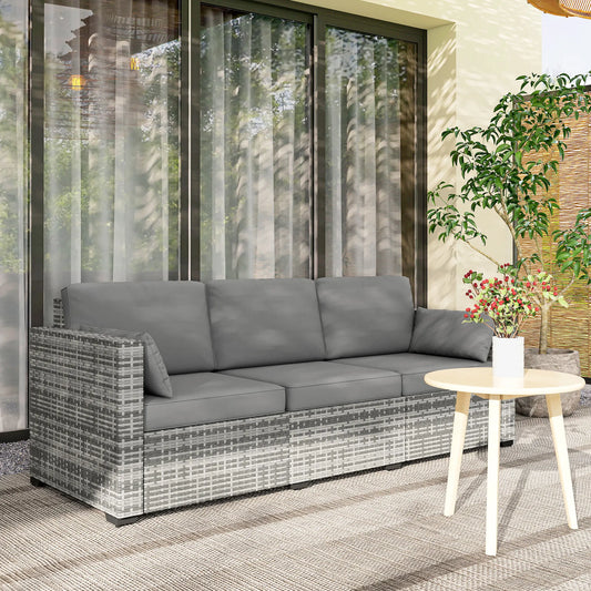 3-Seat Wicker Patio Couch
