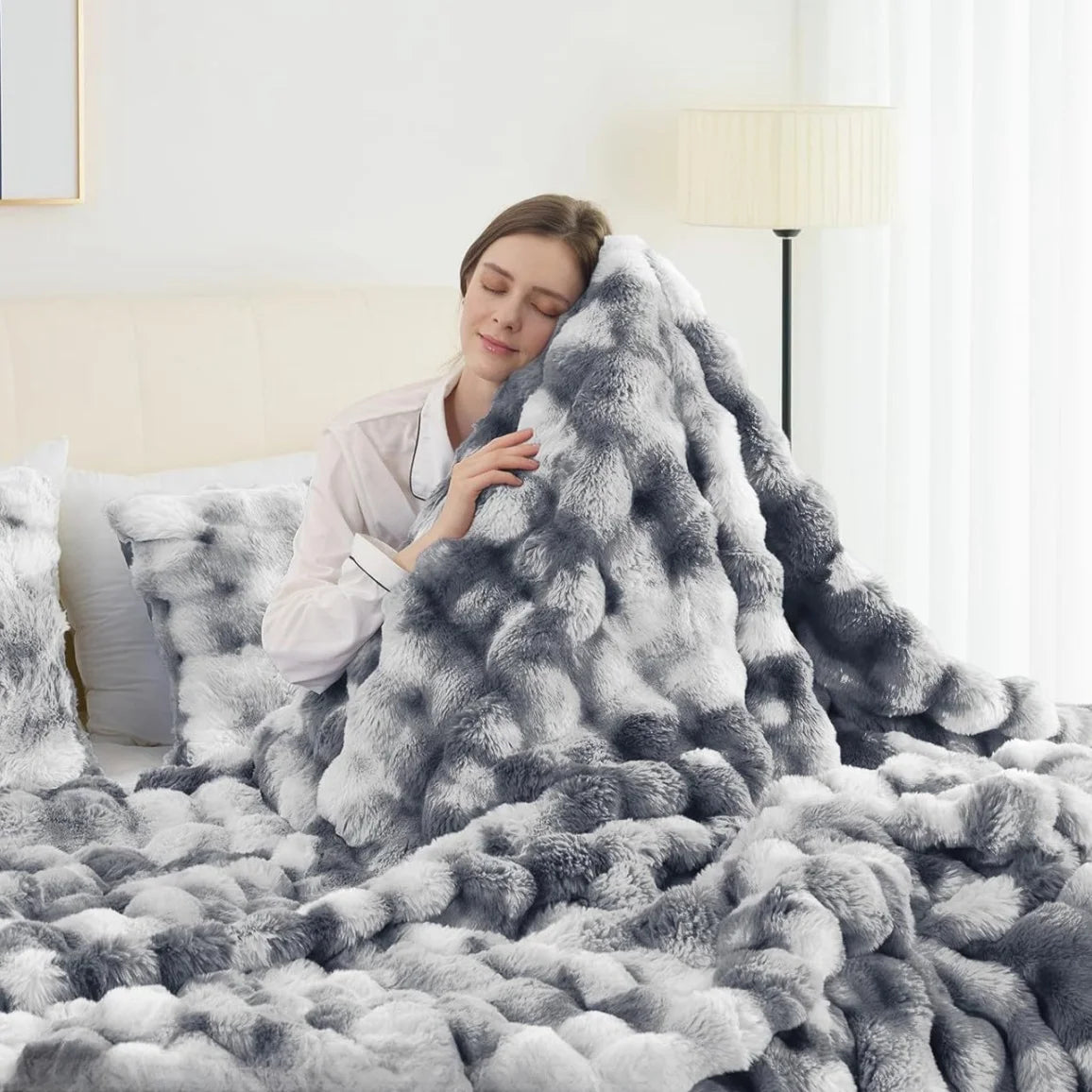 Faux Rabbit Fleece Blanket
