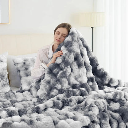 Faux Rabbit Fleece Blanket