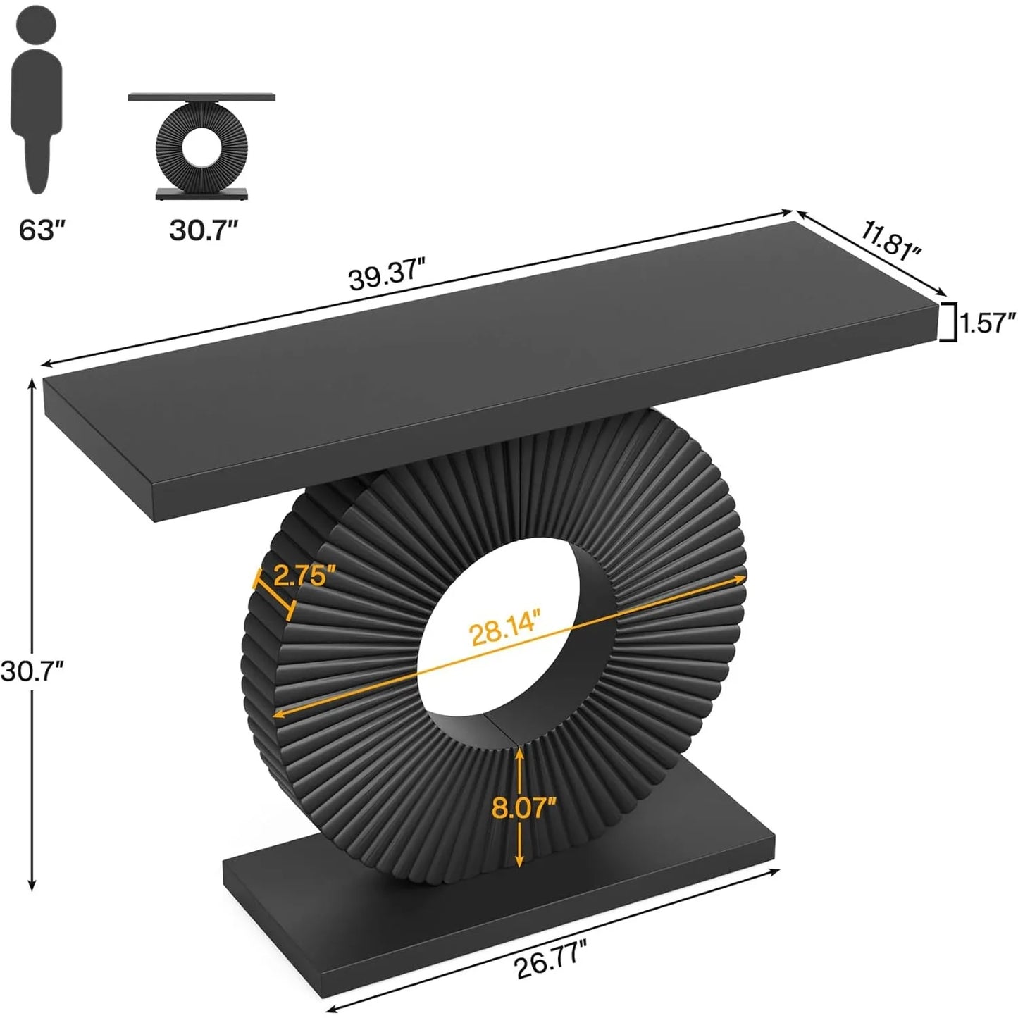 Modern Console Table with Geometric Base