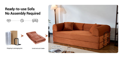 79’’ Folding Convertible Corduroy Sofa Bed