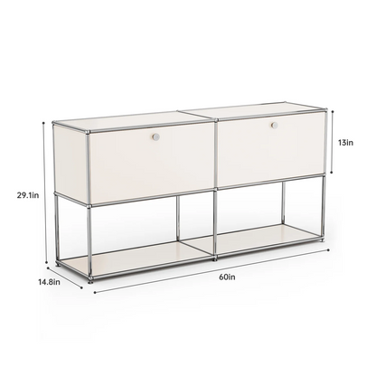 Modern Modular Metal Storage Cabinet Freestanding Organizer