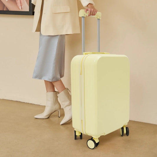 20" Travel Luggage Suitcase Yellow Carry on Luggage