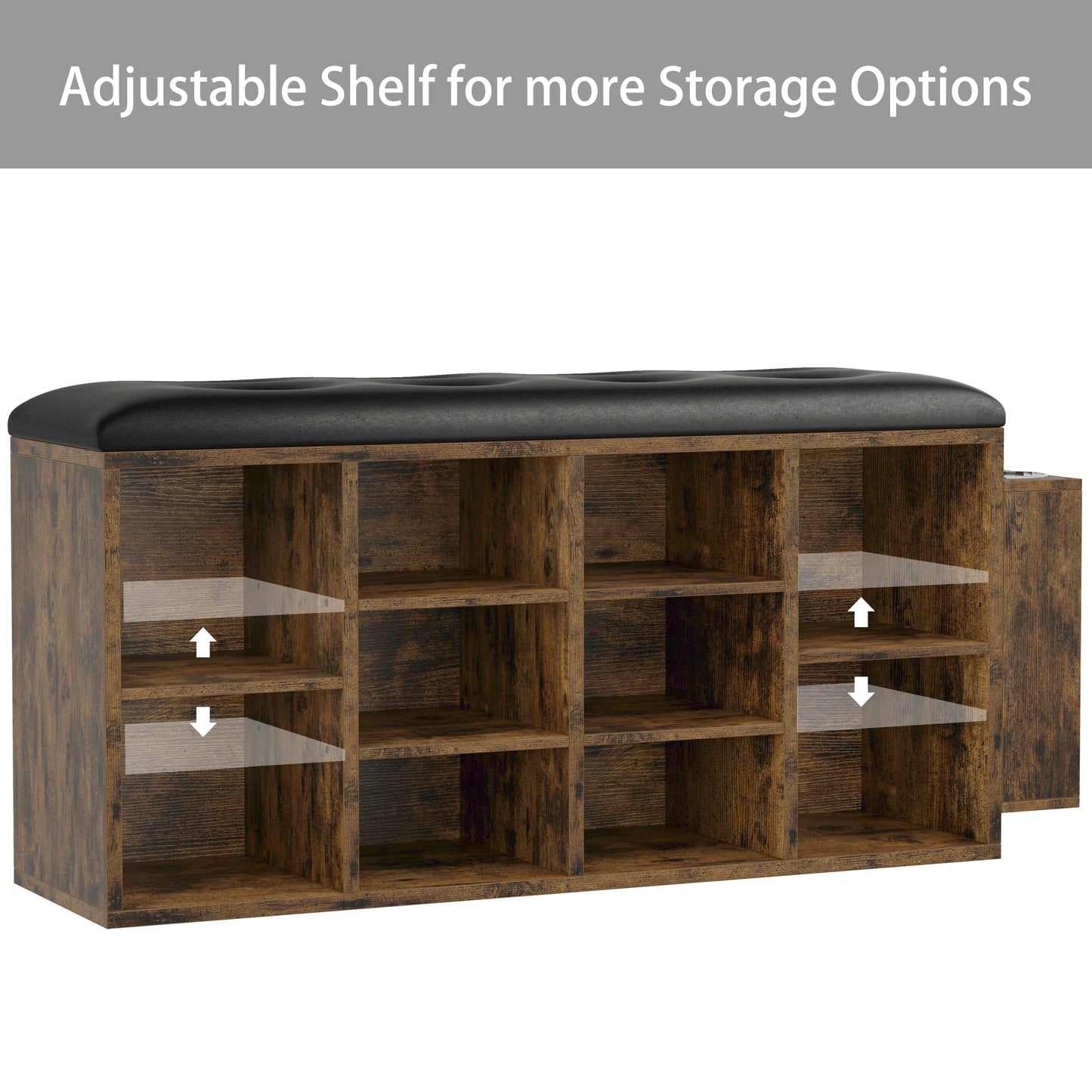 Shoe Bench, 10 Cubbies Storage Entryway Bench