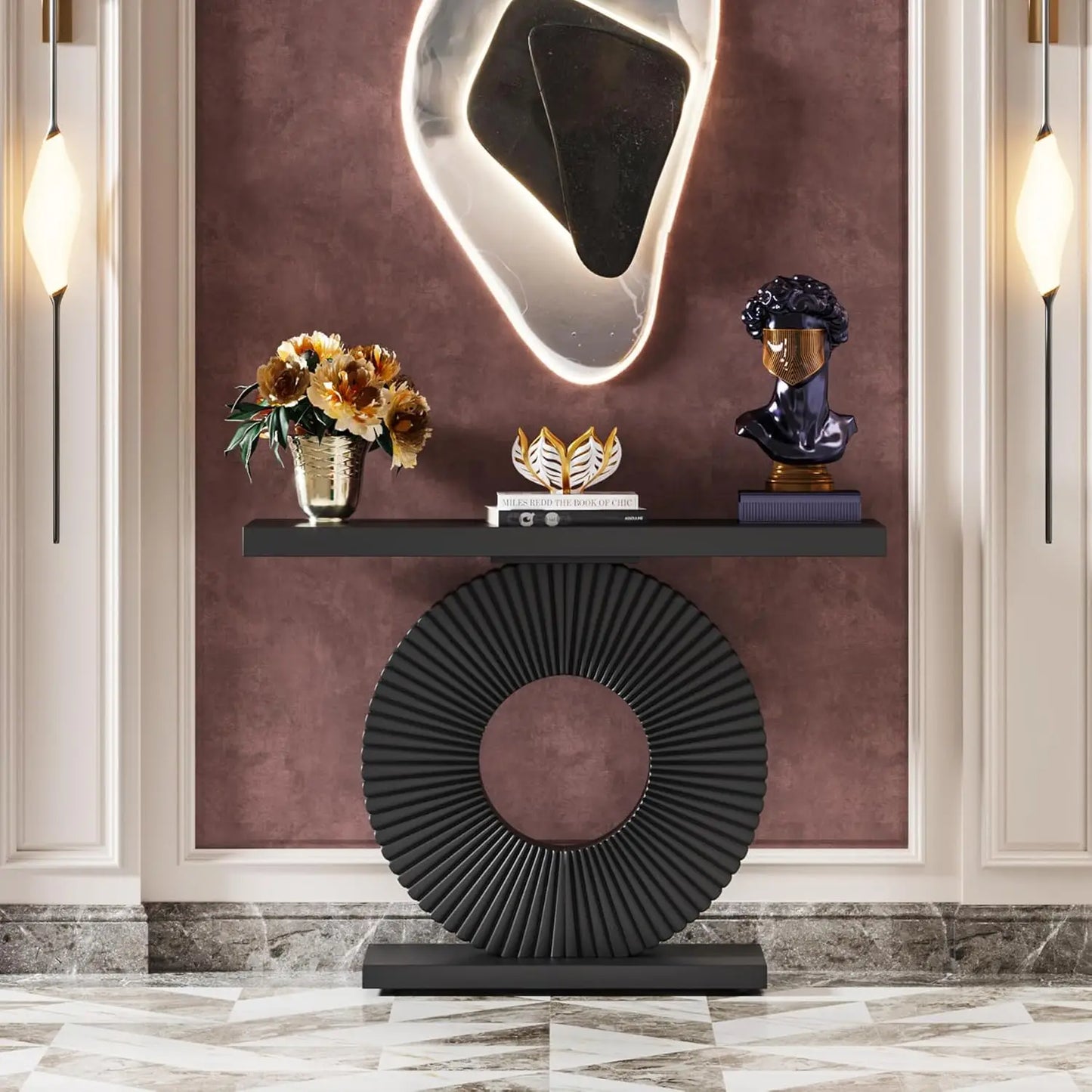 Modern Console Table with Geometric Base
