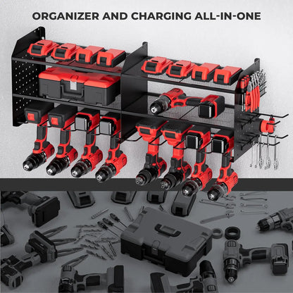 Wall Mount Tool Organizer with Drill Holder