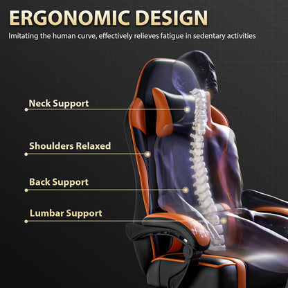 Gaming Chair with Footrest Leather Office Desk