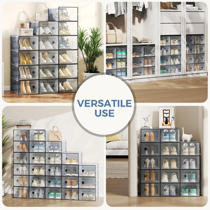 12/15 Pack Plastic Stackable Shoe Organizer