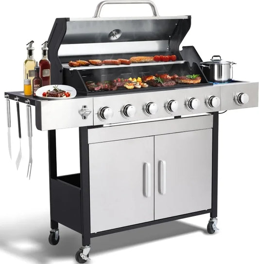 Propane Gas Grill with Side Burner