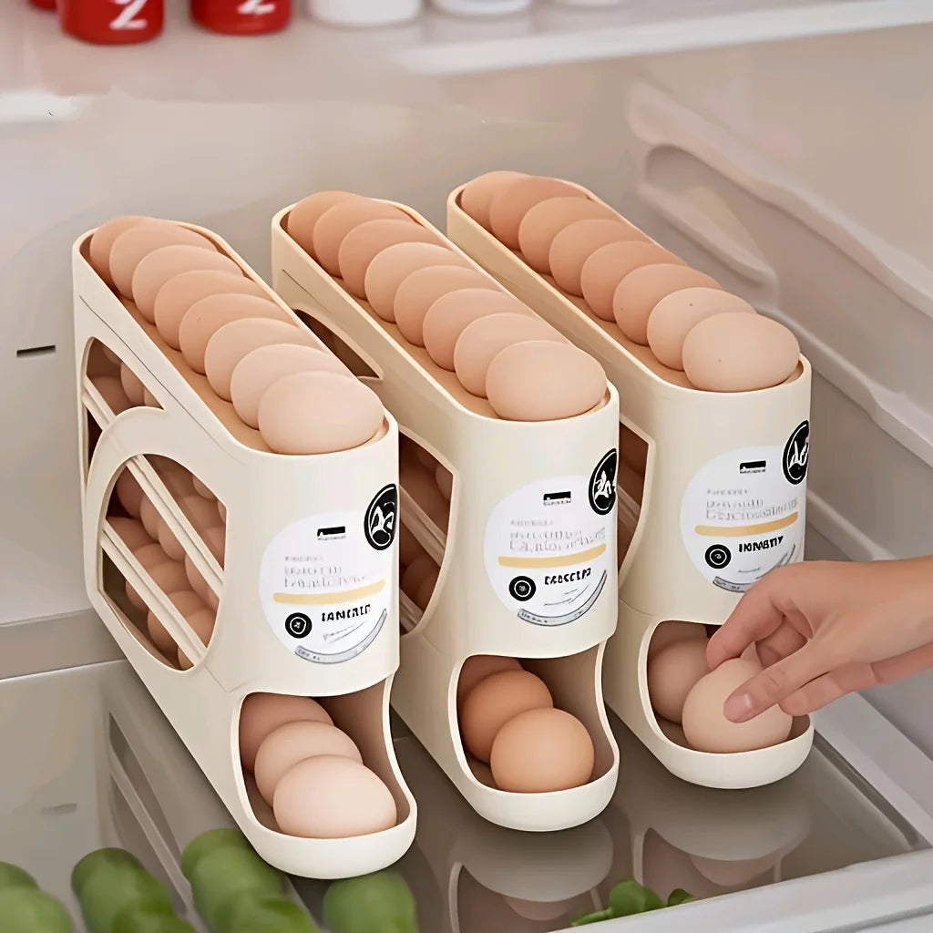 Automatic Rolling Egg Dispenser Organizer