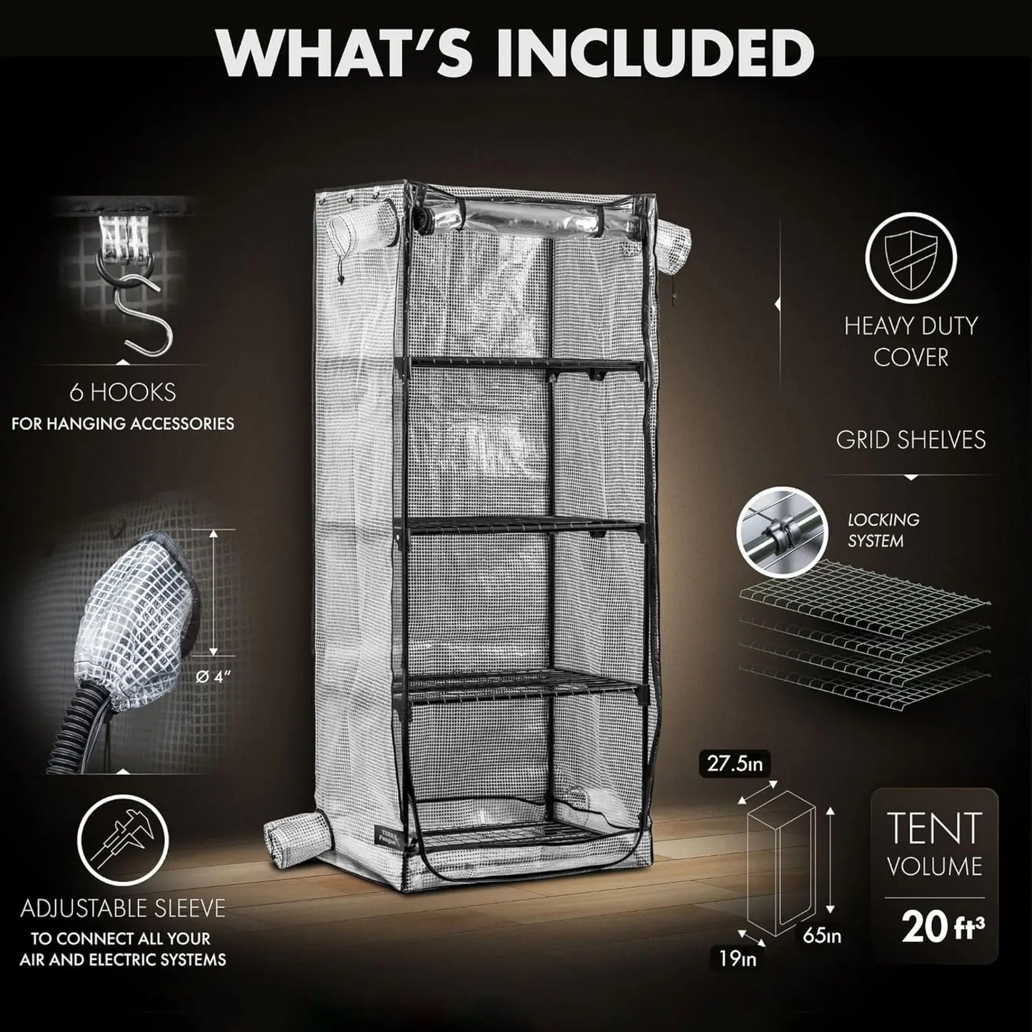 Portable Indoor Greenhouse Cabinet for Plants Cultivation