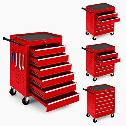 6 Drawer Rolling Tool Chest with Locking Wheels