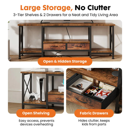 TV Stand For 70/75 Inch TV W/Drawers