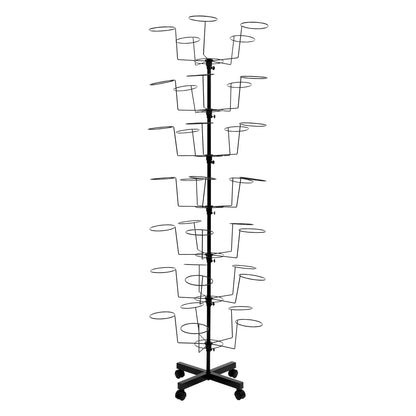Mobile 7-Tier Black Hat Rack Stand