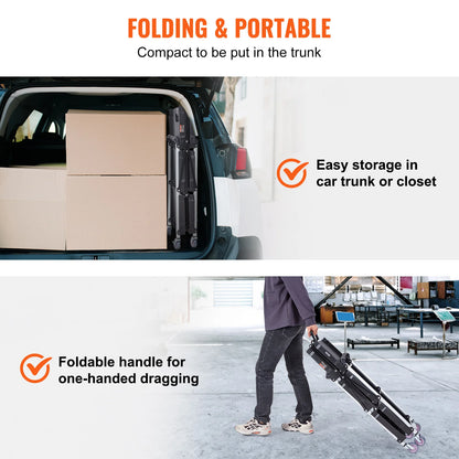 3-Tier Folding Rolling Utility Storage Cart