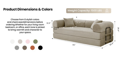 79’’ Folding Convertible Corduroy Sofa Bed