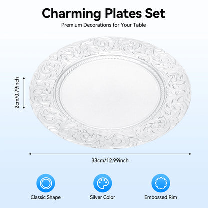 100 Silver Charger Plate Set