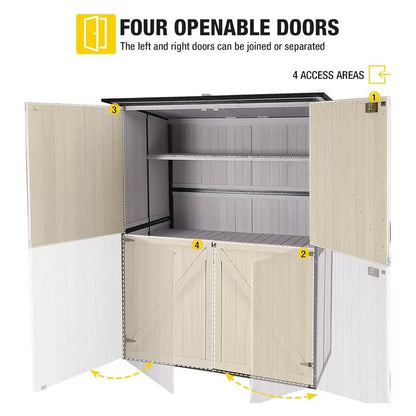 Outdoor Storage Cabinet with Durable Metal Frame