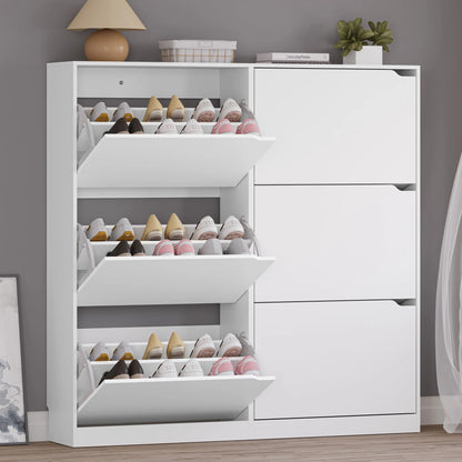 Shoe Storage Cabinet with 6 Flip Drawers