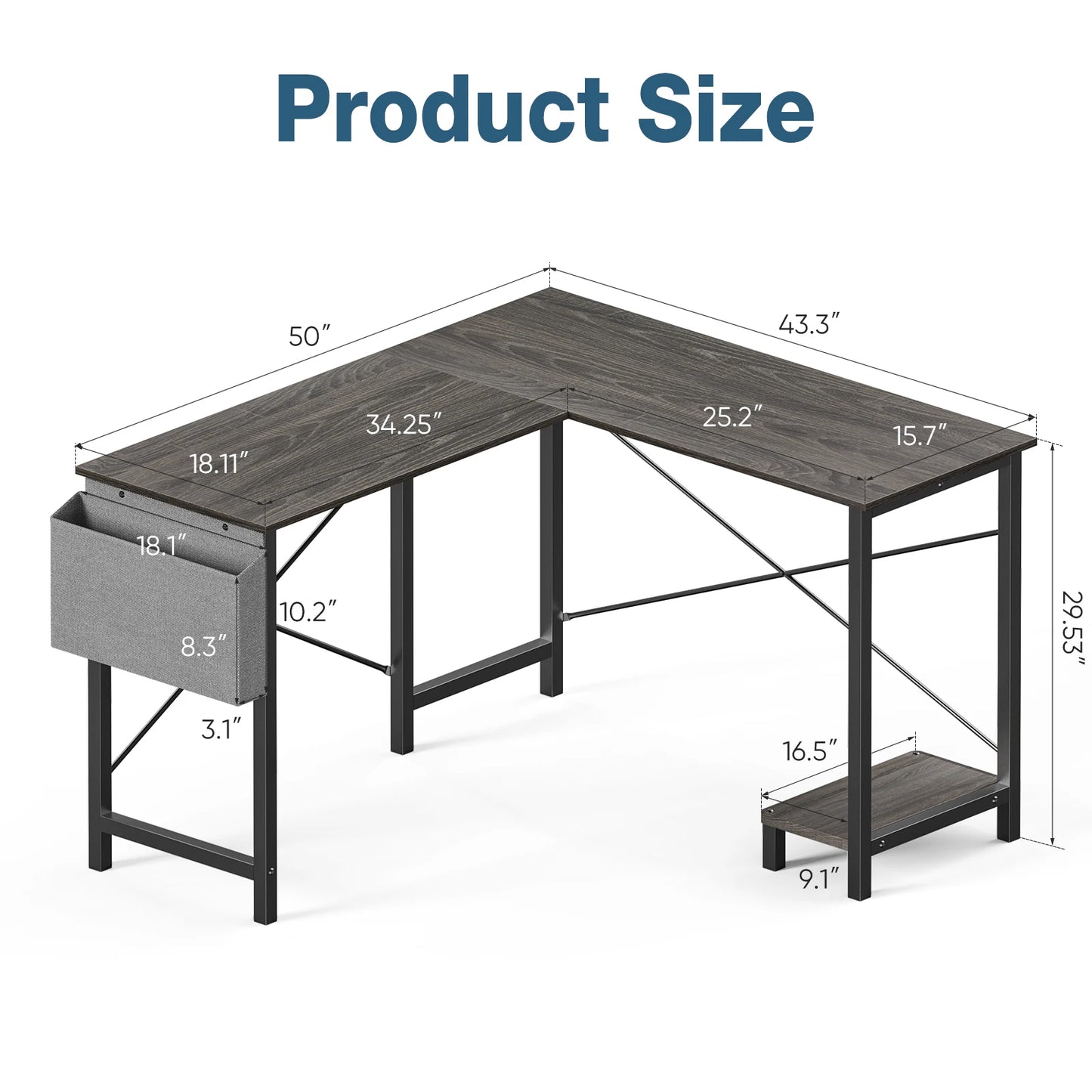 50 Inch Office Writing PC Wooden Table