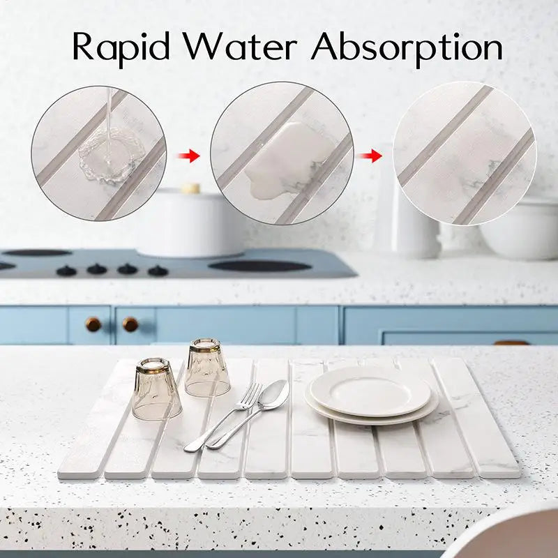 Diatomaceous Non-Slip Foldable Absorbent Mat