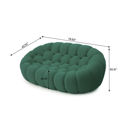 Curved Boneless Loveseat with 3D Knitted Fabric