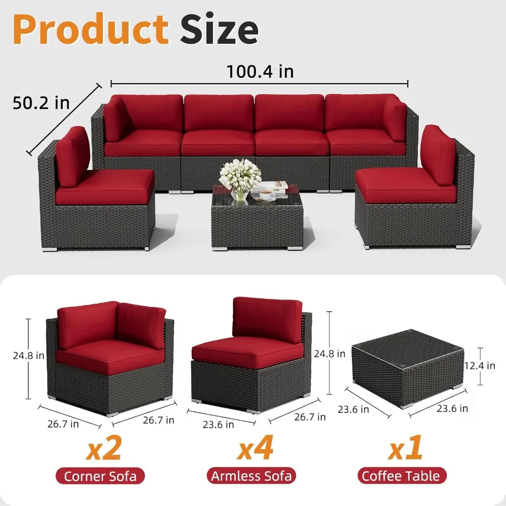 7-Piece Outdoor Patio Furniture Sofa Set