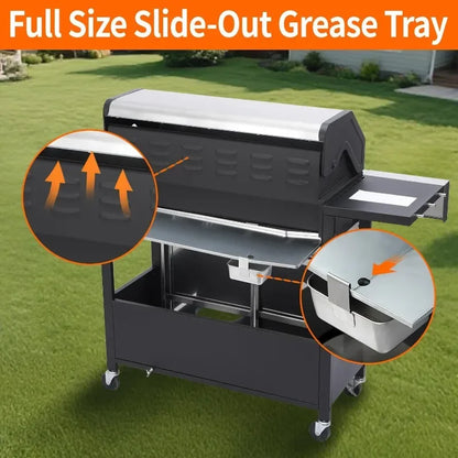 Propane Gas Grill with Side Burner