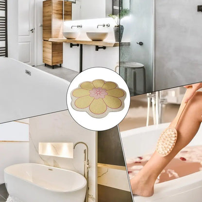Round Flower Bathroom Mat Quick Drying