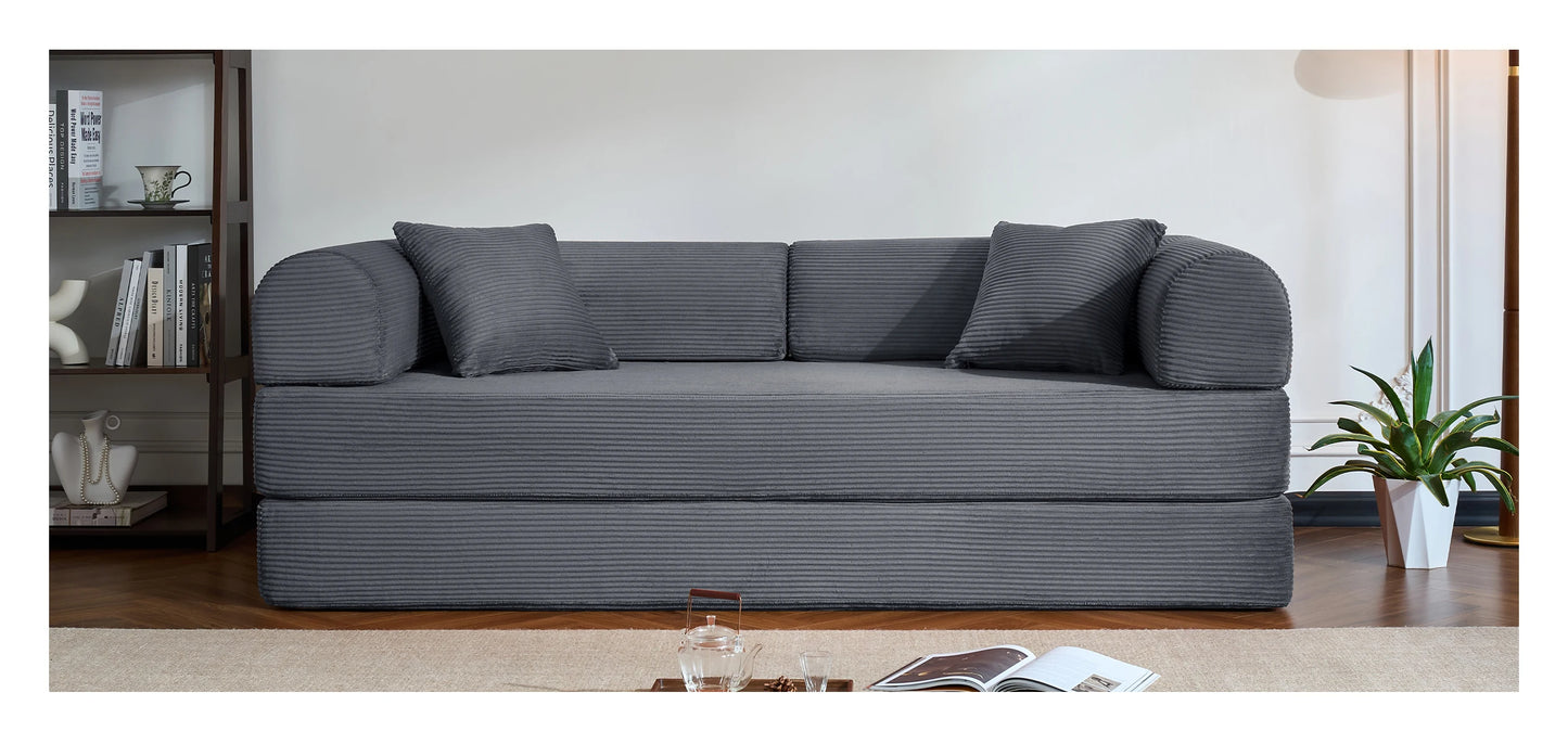 79’’ Folding Convertible Corduroy Sofa Bed