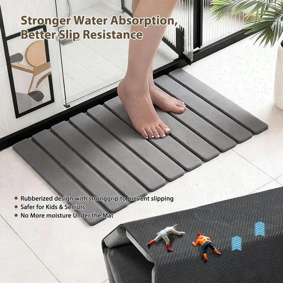 Bath Mat for Bathroom with Absorbing Tray