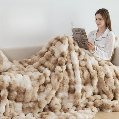 Faux Rabbit Fleece Blanket