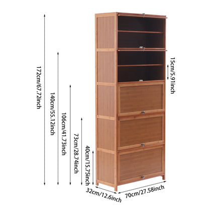 Bamboo Shoe Cabinet Storage Organizer
