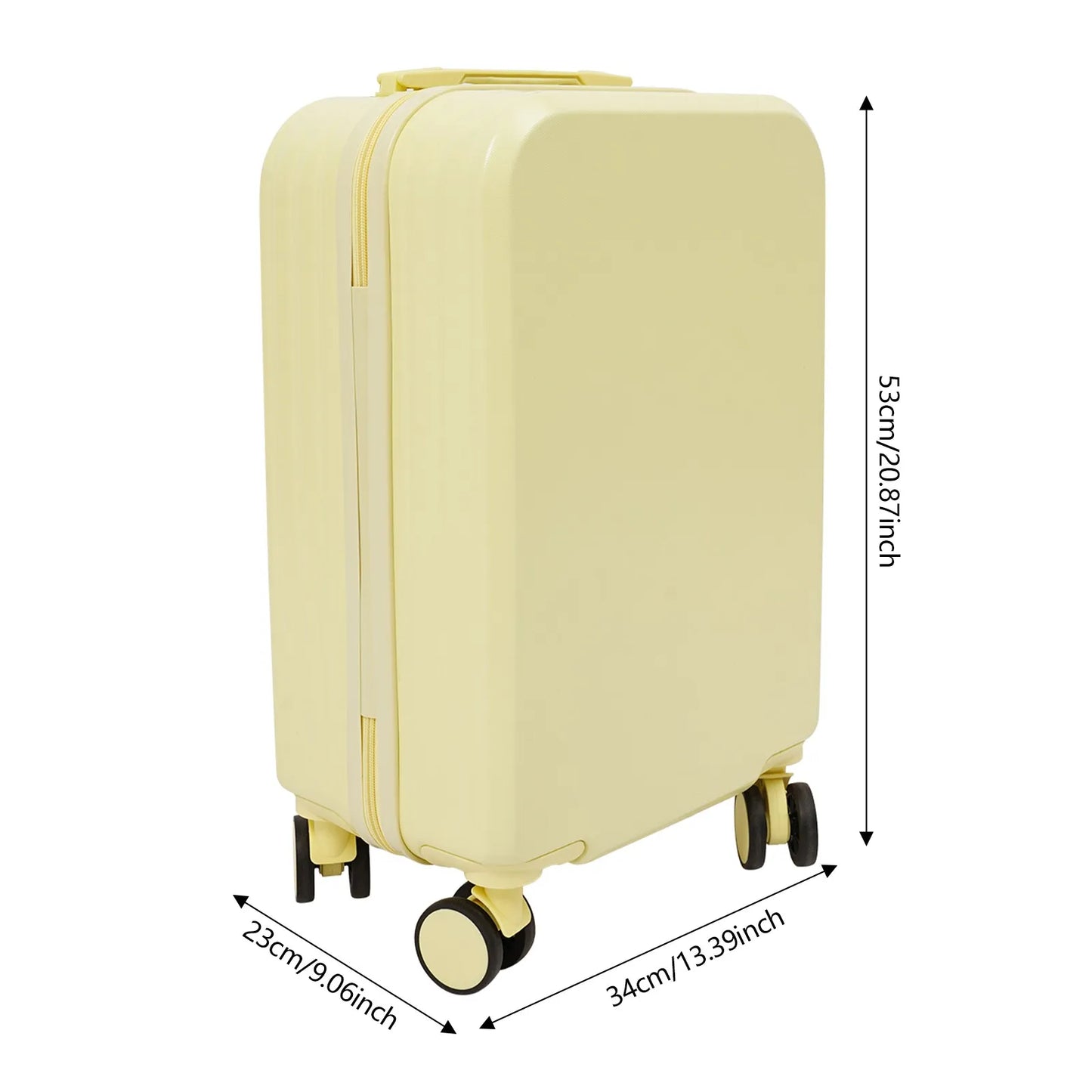 20" Travel Luggage Suitcase Yellow Carry on Luggage
