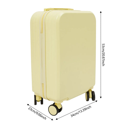 20" Travel Luggage Suitcase Yellow Carry on Luggage