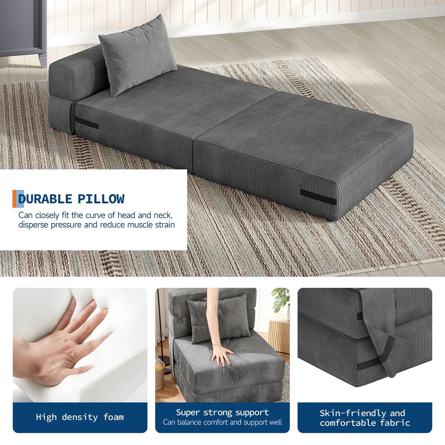 4-in-1 Folding Sofa Bed Convertible Sleeper