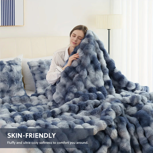 Faux Rabbit Fleece Blanket