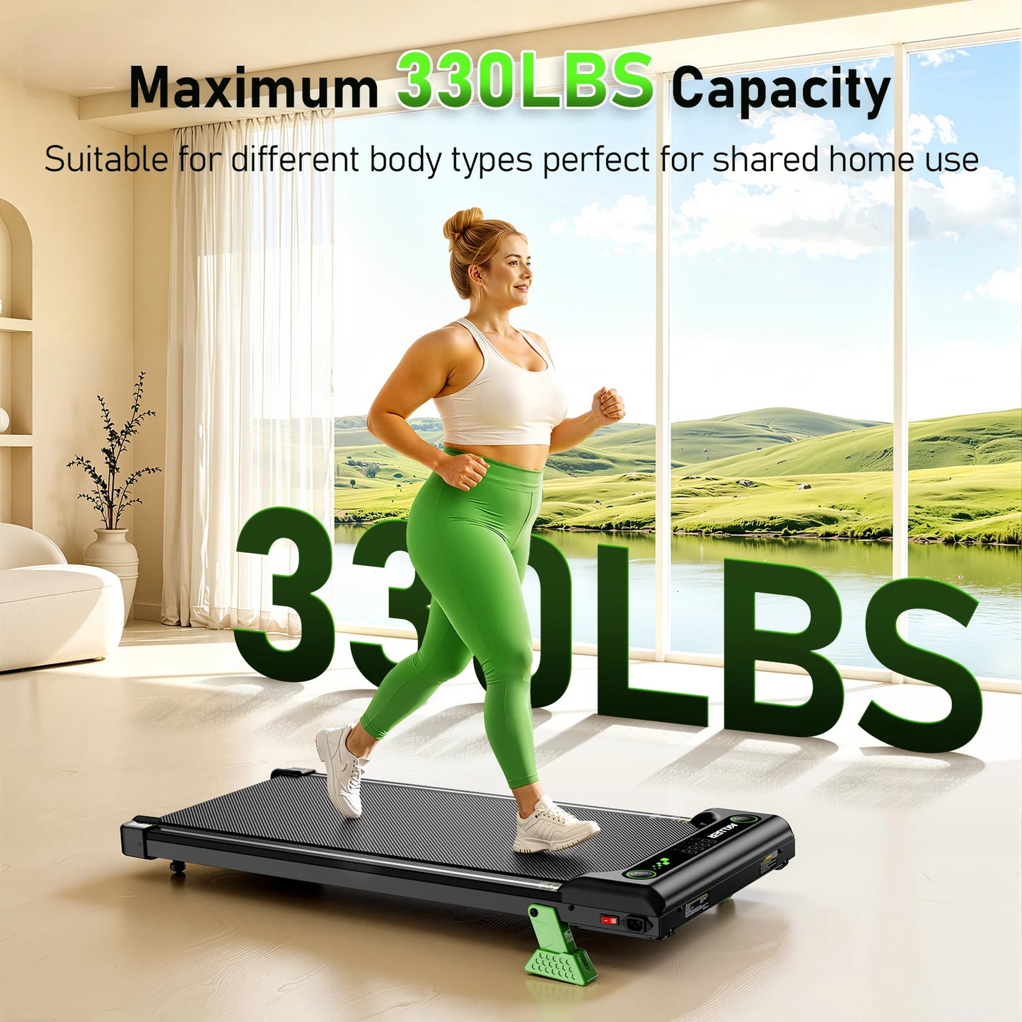 2.5HP Portable Walking Treadmill with 300Lbs Capacity