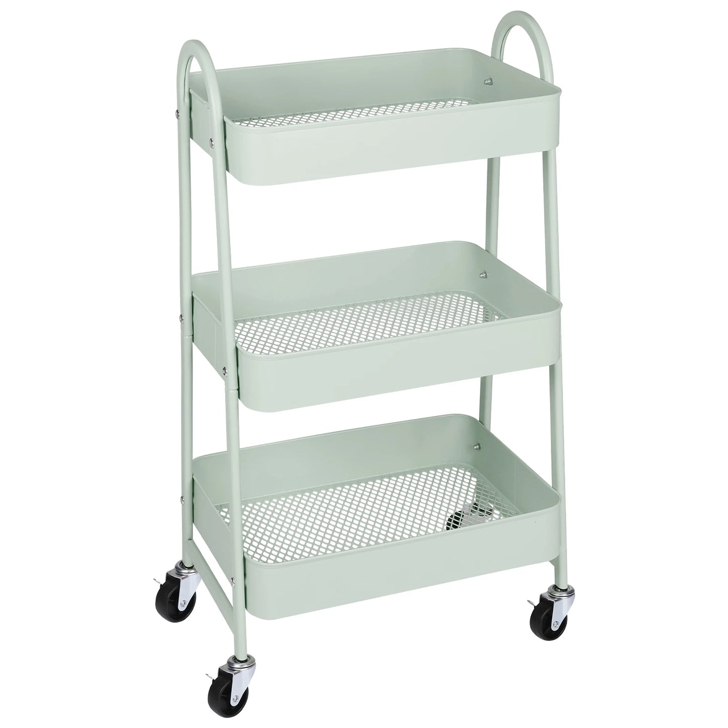 3-Tier Storage Kitchen Cart with Lockable Wheels