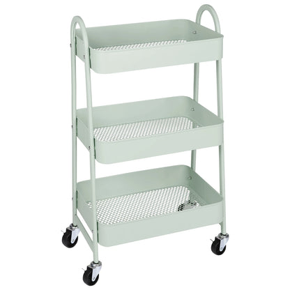 3-Tier Storage Kitchen Cart with Lockable Wheels