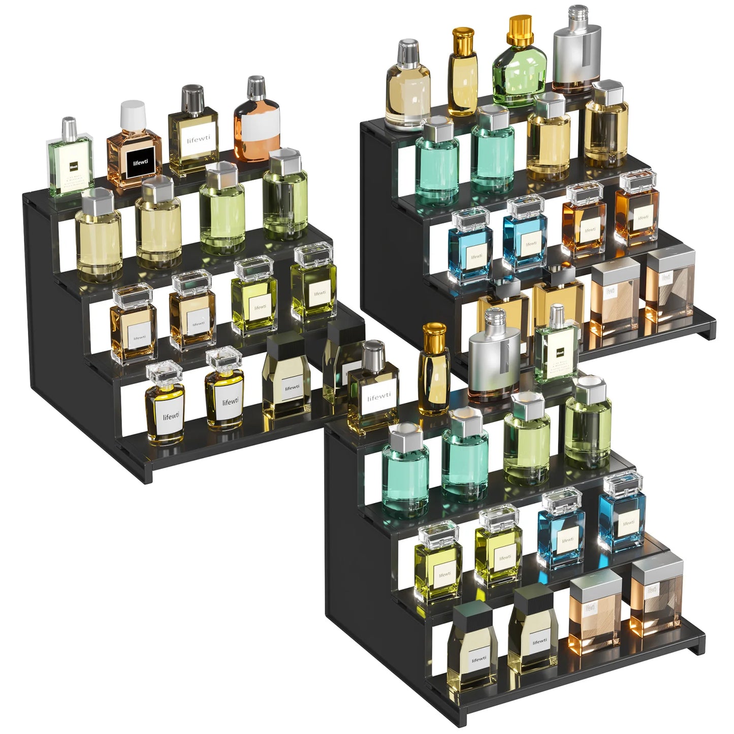 Dark Cologne Stand, Step Perfume Organizer