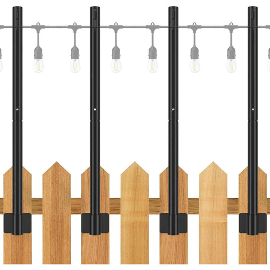 4 pack 2.8 ft string light poles