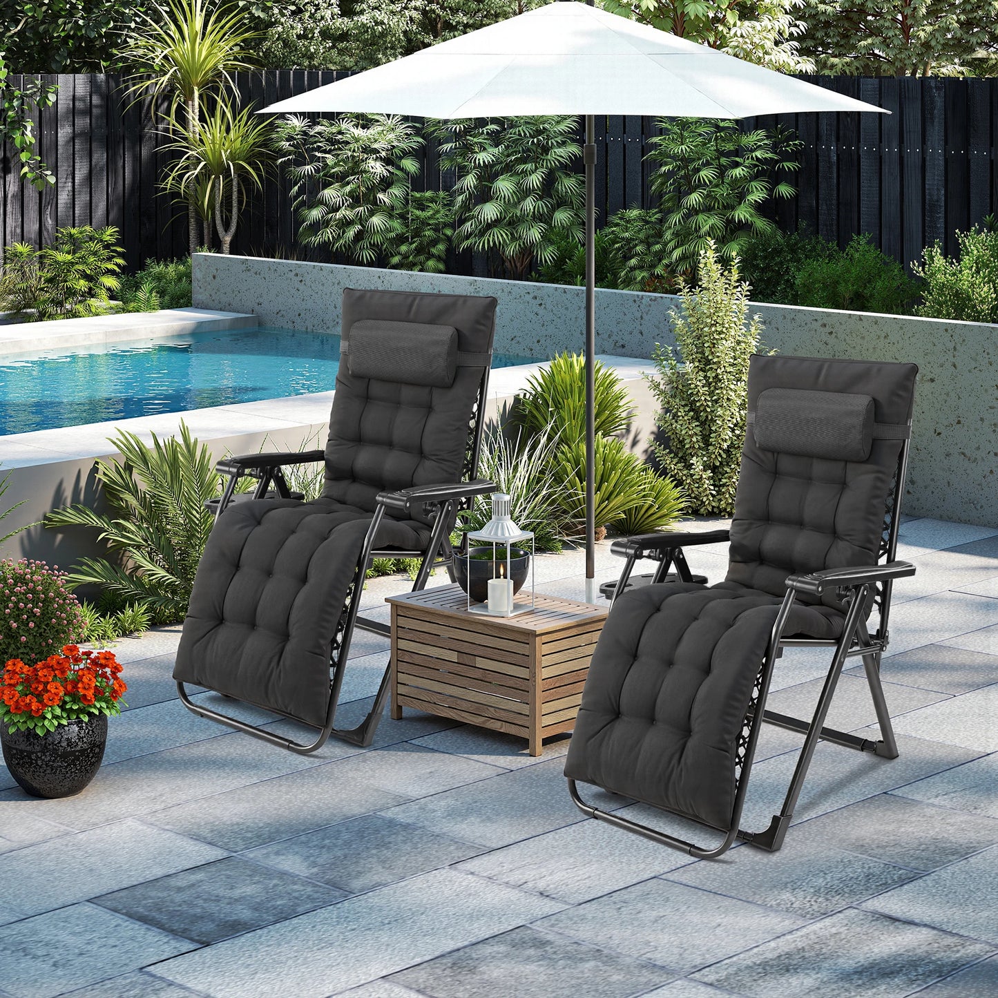 Set of 2 Portable Zero Gravity Recliner Chairs