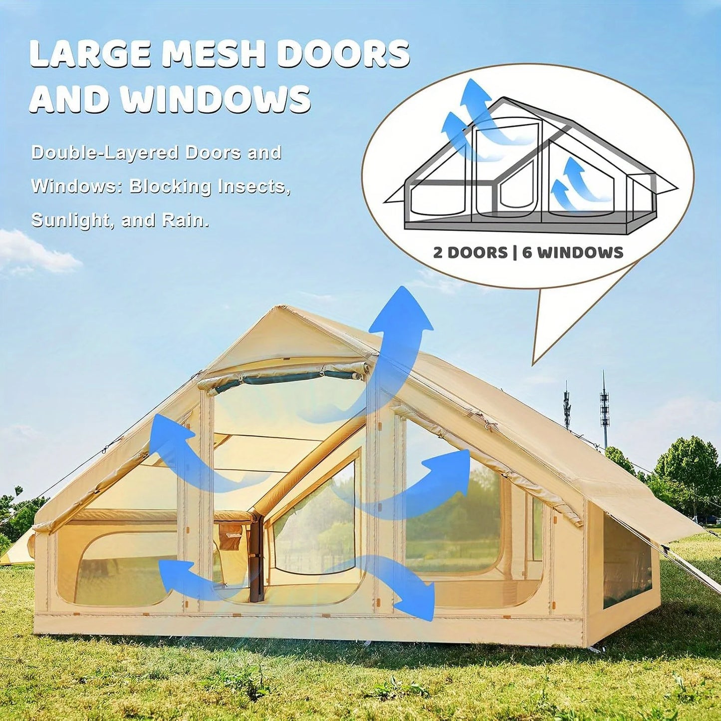 4-6 Person Inflatable Quick Setup Air Tent