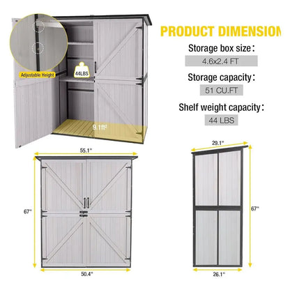 Outdoor Storage Cabinet with Durable Metal Frame